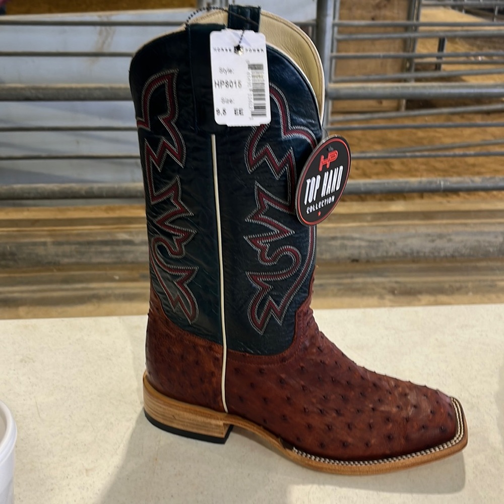 Ostrich Skin Cowboy Boots 9.5EE New with tags.